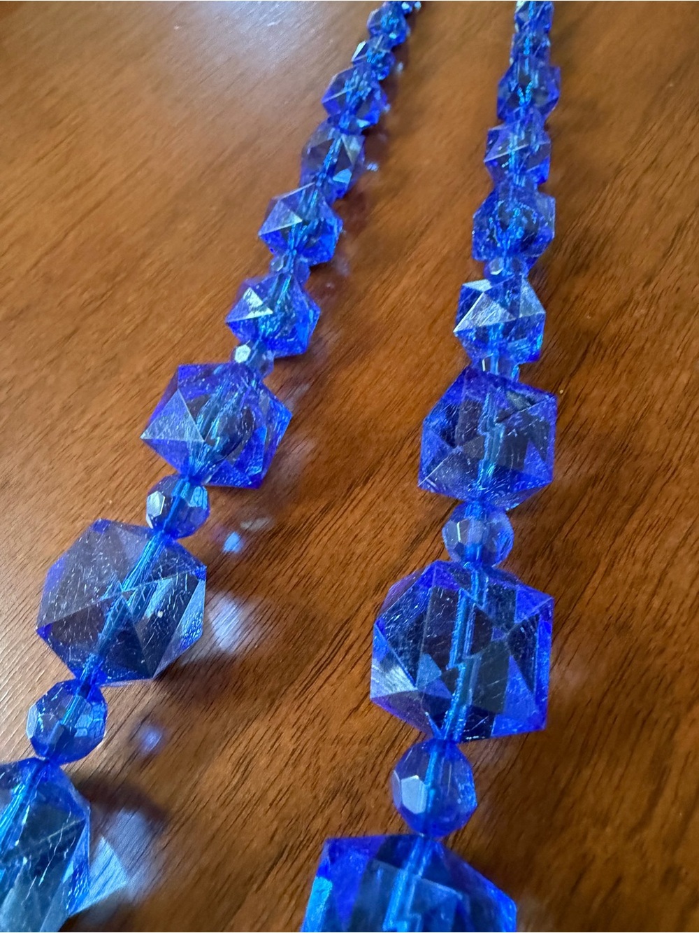 Faceted Blue Statement Beaded Necklace by Joan Rivers 18” - Picture 4 of 9